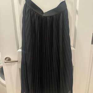 Quince Black Pleated Midi Skirt